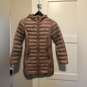 Pink puffer coat